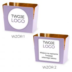 Upominek firmowy Mini Ballotin Lavender no.1 z naklejką logo
