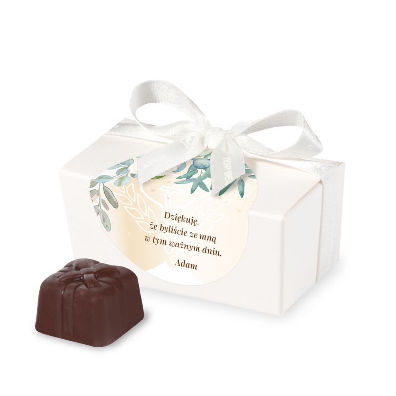 Czekoladki dla gości komunijnych Mini Ballotin White no.1 z Twoim imieniem - MountBlanc - 1