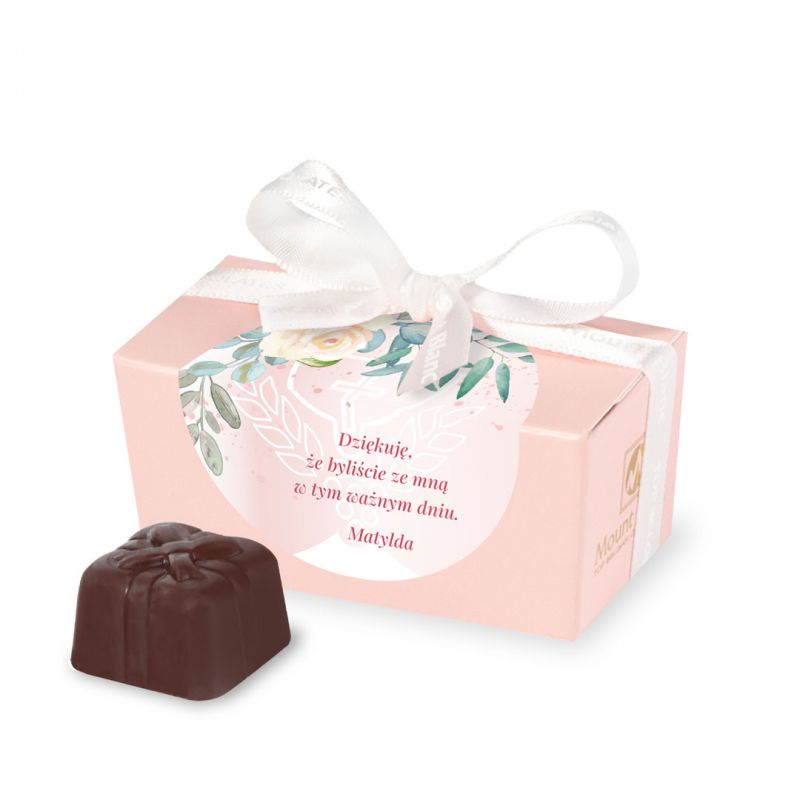 Podziękowania dla gości komunijnych Mini Ballotin Pink no.1 z Twoim tekstem - MountBlanc - 1