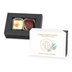 Czekoladki na podziękowanie komunia Delights White no.1 z Twoim tekstem