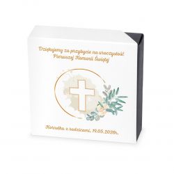 Podziękowania dla gości komunijnych Delights Mini White no.2 z Twoim tekstem