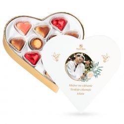 Prezent na Pierwszą Komunię Świętą Sweet Heart White Mini z Twoim zdjęciem i życzeniami