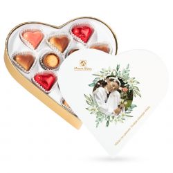 Czekoladki komunijne Sweet Heart White Mini z Twoim zdjęciem i życzeniami