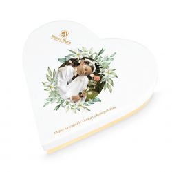 Czekoladki komunijne Sweet Heart White Mini z Twoim zdjęciem i życzeniami