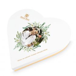 Czekoladki na komunię Sweet Heart White Maxi z Twoim zdjęciem i życzeniami