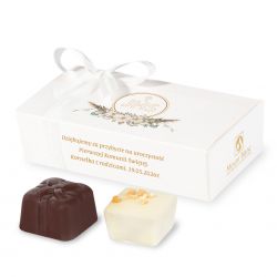 Czekoladki podziękowania dla gości komunijnych Mini Ballotin White no.3 z Twoim tekstem