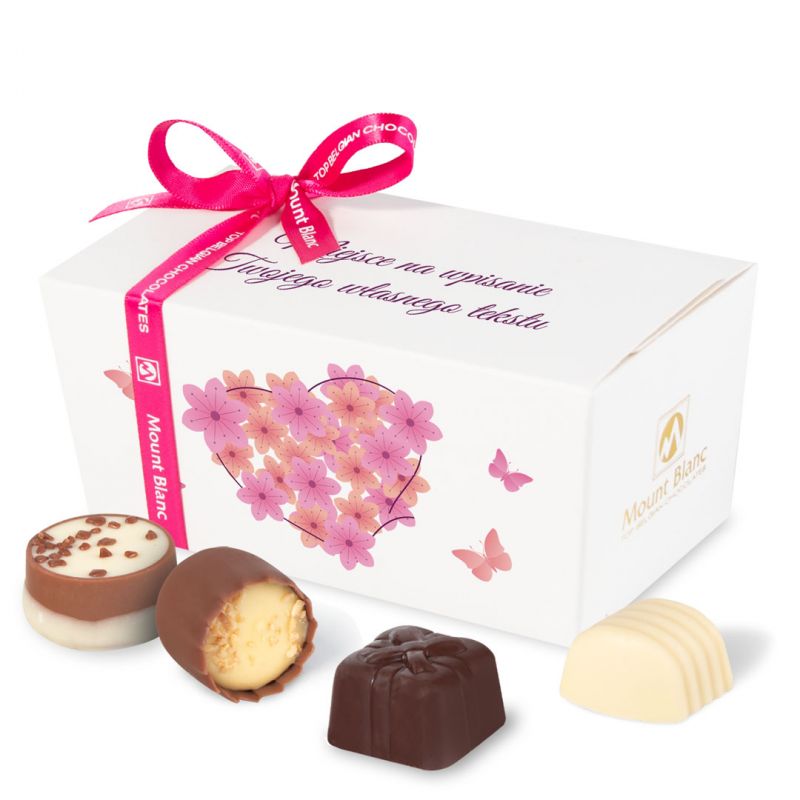 Czekoladowe pralinki Ballotin White no.3 z Twoim tekstem - MountBlanc - 1