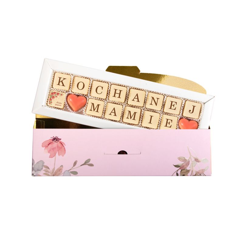 Czekoladki z napisem Chocolate Letter Mini Pink Kochanej Mamie - MountBlanc - 1