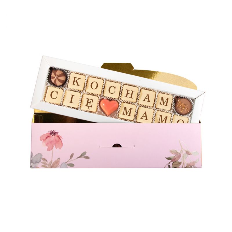 Czekoladki z napisem Chocolate Letter Mini Pink Kocham Cię Mamo! - MountBlanc - 1