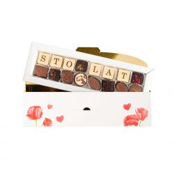 Czekoladowe życzenia Chocolate Letter Mini White Sto Lat