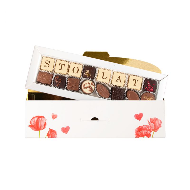Czekoladowe życzenia Chocolate Letter Mini White Sto Lat