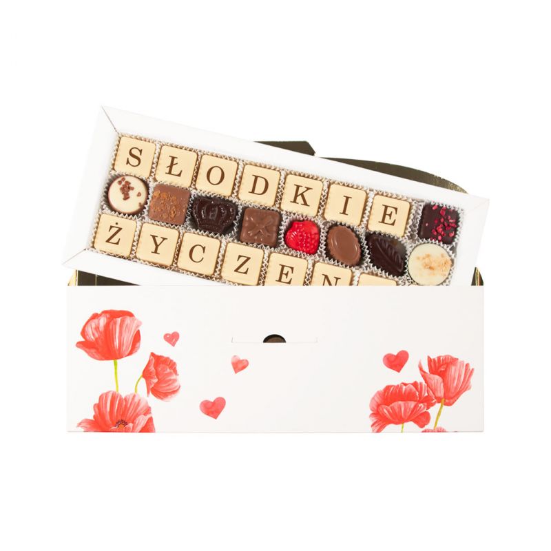 Chocolate Letter Maxi White Słodkie Życzenia czekoladki z napisem