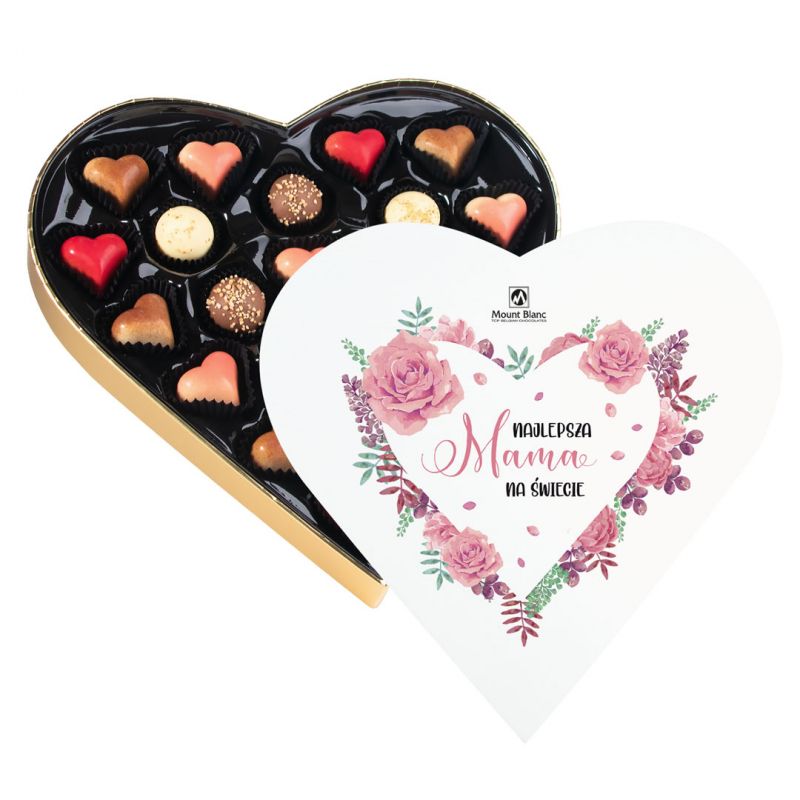 Bombonierka w kształcie serca Sweet Heart White Maxi Najlepsza Mama na świecie