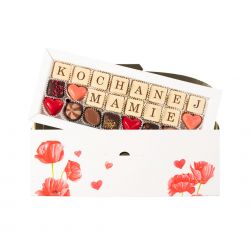 Czekoladki z napisem Chocolate Letter Maxi White Kochanej Mamie - MountBlanc - 2