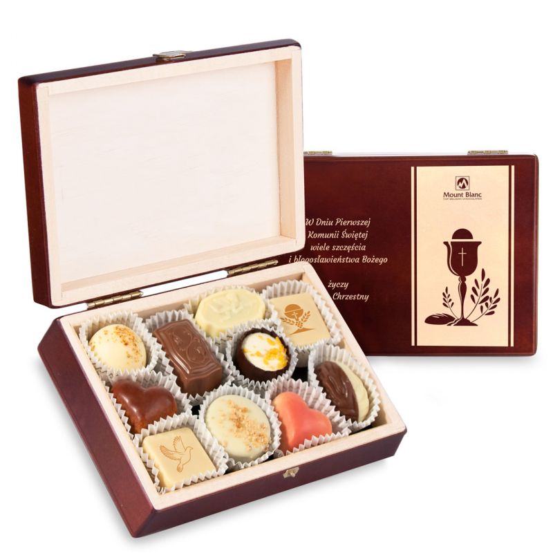 Czekoladki na Pierwszą Komunię Świętą Decor z Twoimi życzeniami - MountBlanc - 1