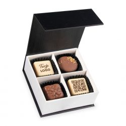 Czekoladki firmowe Finesse Black no.1 Pralines Prints z nadrukiem logo
