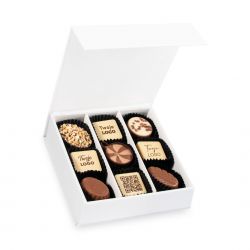 Czekoladki z logo Finesse White no.2 Pralines Prints