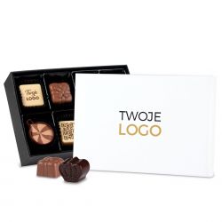Czekoladki z logo dla firm Premium Mini White Pralines Prints