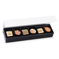 Czekoladki z logo Chocolate Box Long White Pralines Prints