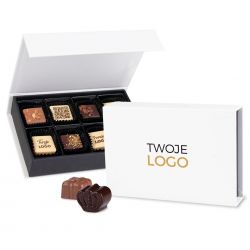 Czekoladki firmowe Chocolate Box Mini White Pralines Prints z Twoim logo