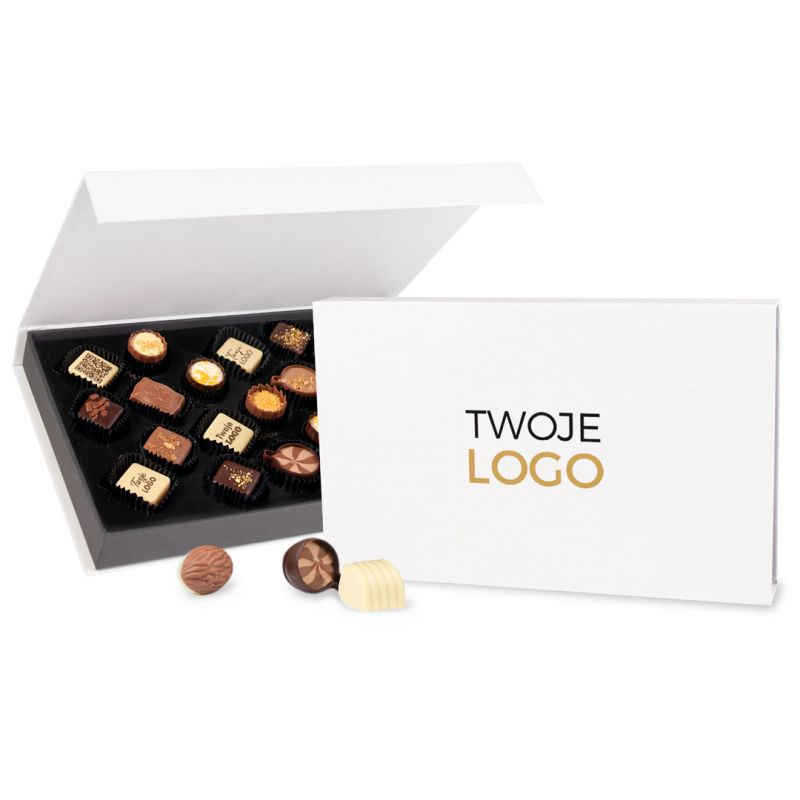 Czekoladki reklamowe z logo Chocolate Box White Pralines Prints
