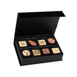 Czekoladki firmowe z Twoim logo Chocolate Box Mini Black Pralines Prints