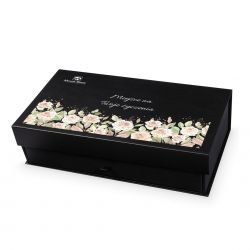 Czekoladki na imieniny Chocolate Tower Black z Twoimi życzeniami