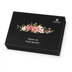 Czekoladki z okazji imienin Chocolate Box Mini Black z Twoimi życzeniami