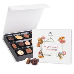 Czekoladki dla nauczycieli Box White Medium z Twoimi życzeniami - MountBlanc - 1
