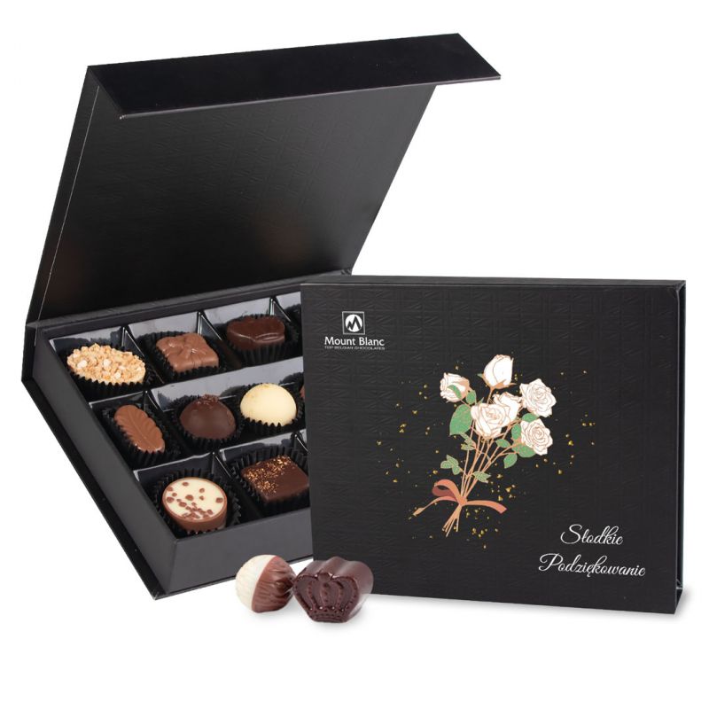 Bombonierka na zakończenie roku szkolnego Chocolate Box Medium Black Słodkie Podziękowanie