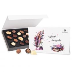 Czekoladki na zakończenie roku szkolnego Chocolate Box White Najlepszej Nauczycielce