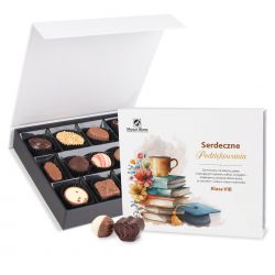 Czekoladki dla nauczycieli Chocolate Box Medium White z Twoimi życzeniami