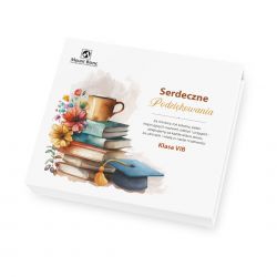 Czekoladki dla nauczycieli Chocolate Box Medium White z Twoimi życzeniami