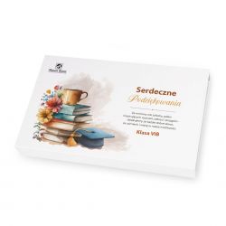 Podziękowanie dla nauczyciela Chocolate Box White z Twoimi życzeniami