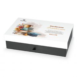 Bomboniera dla nauczyciela Chocolate Tower White z Twoimi życzeniami