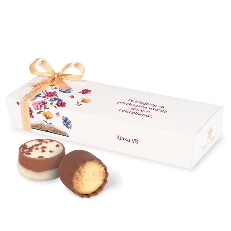 Belgijskie praliny Mini Ballotin White no.5 z Twoimi życzeniami dla nauczyciela