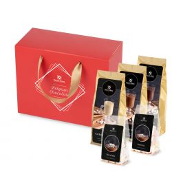Kuferek z czekoladą do picia i dodatkami Ribbon Box Red no.8