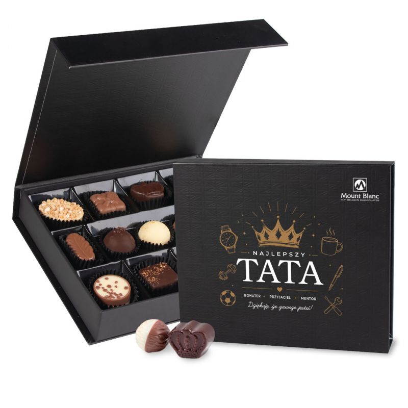 Belgijskie czekoladki Chocolate Box Medium Black Najlepszy Tata