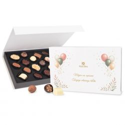 Czekoladki urodzinowe z Twoim napisem Chocolate Box White - MountBlanc - 1