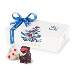 Czekoladowy upominek pod Choinkę Mini Ballotin White no.3 z logo Twojej firmy - MountBlanc - 1
