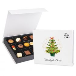 Pralinki na Boże Narodzenie Christmas Chocolate Box White Medium z logo - MountBlanc - 1