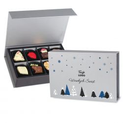 Bombonierka na Święta Chocolate Box Mini Silver z Twoim logo i życzeniami - MountBlanc - 1