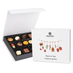Czekoladki świąteczne Chocolate Box White Medium z Twoimi życzeniami - MountBlanc - 1