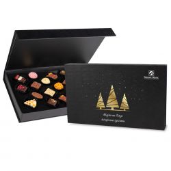 Bombonierka świąteczna Chocolate Box Black z Twoimi życzeniami - MountBlanc - 1